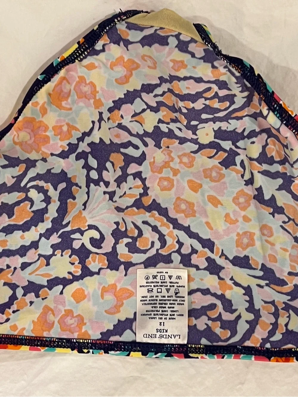 Lands End Kids Summer bundle-swim bottoms, Rash guard, beach coverup sz 10/12, 1